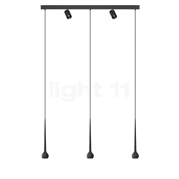 Grau Falling Sun Trace Hanglamp LED 5-lichts zwart - 600 cm