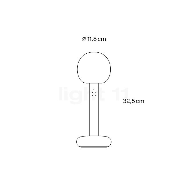 Grau Fire Lampada ricaricabile LED sabbia - vista in sezione