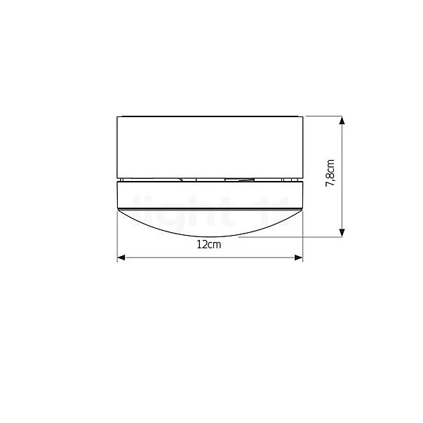 Grau Globe, lámpara de techo LED cromo - alzado con dimensiones