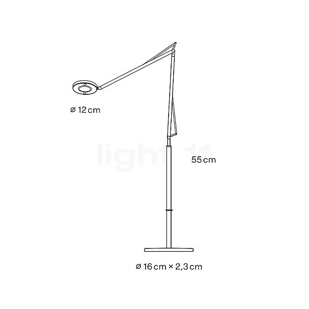 Grau John Gulvlampe LED sort skitse