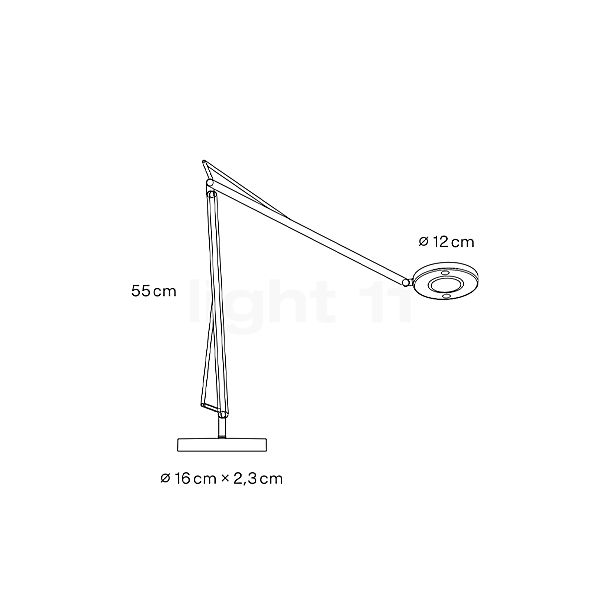 Grau John Lampada da tavolo LED nero - vista in sezione