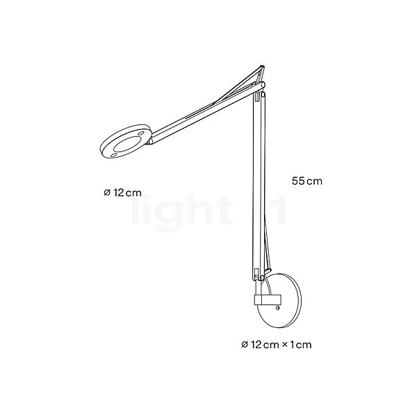 Grau John Wandleuchte LED schwarz Skizze