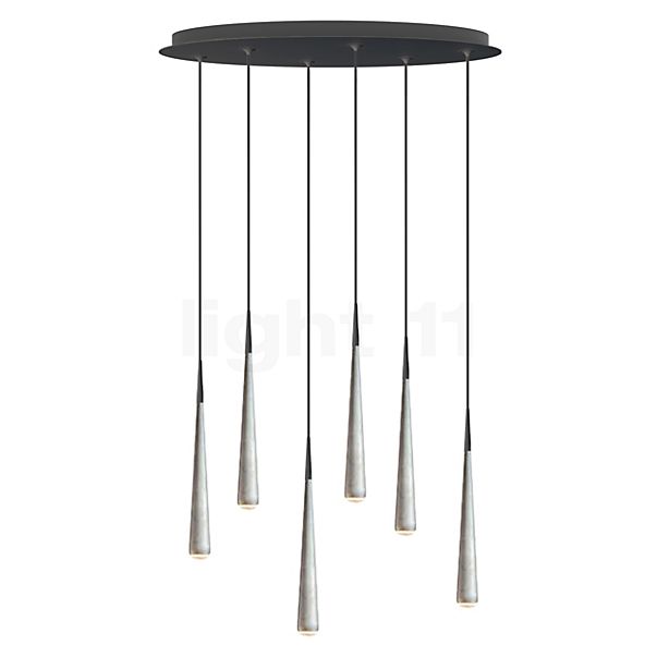 Grau Niceone Hanglamp LED Cluster - 6-lichts aluminium/bruingrijs - 600 cm