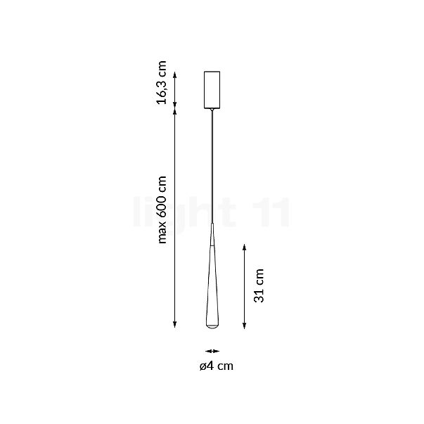 Grau Niceone Hanglamp LED chroom/grijs - 600 cm schets