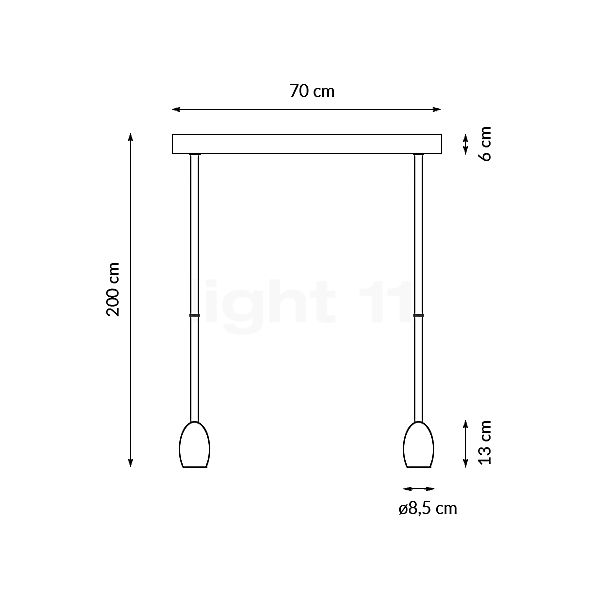 Grau Oh China Hanglamp LED 2-lichts wit schets