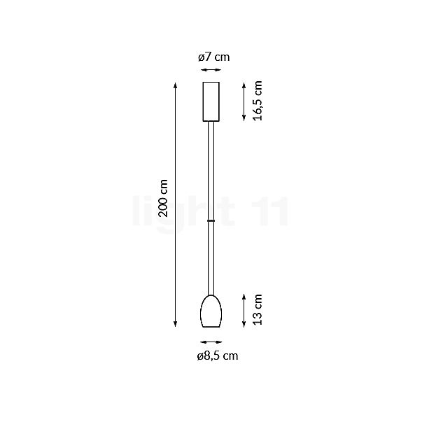 Grau Oh China Suspension LED blanc - vue en coupe