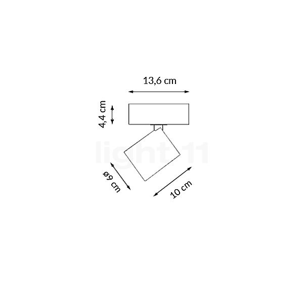 Grau Set Focus Opbouwstralers LED zwart - 2.700 K schets