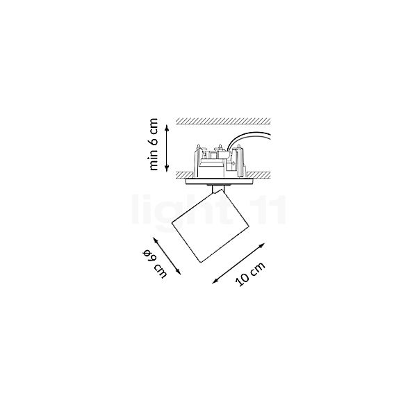 Grau Set Focus Recessed Spotlight LED black - 2,700 K sketch