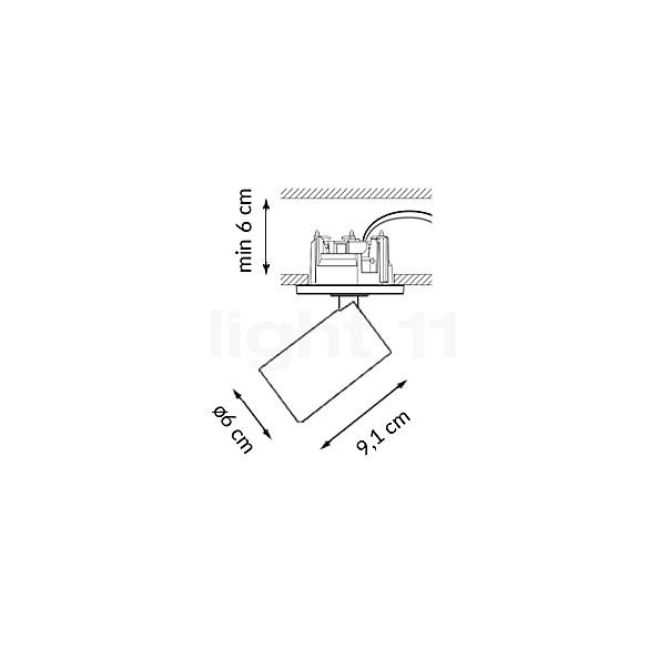 Grau Set Inbouwspot LED chroom schets