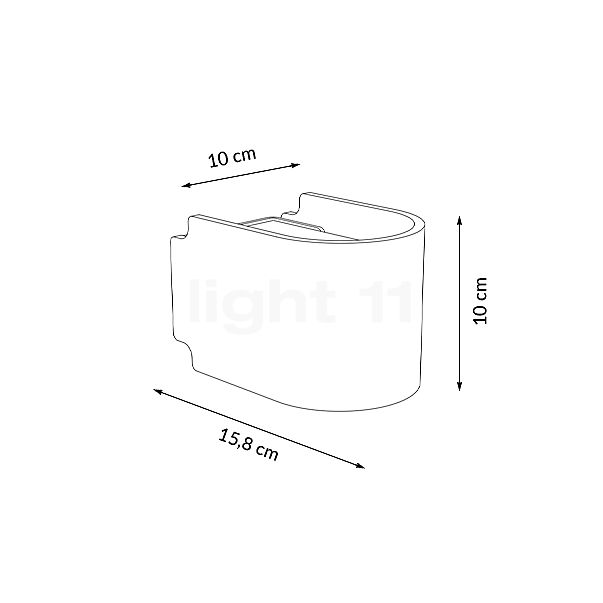 Grau Simple Lampada da parete LED cromo - vista in sezione