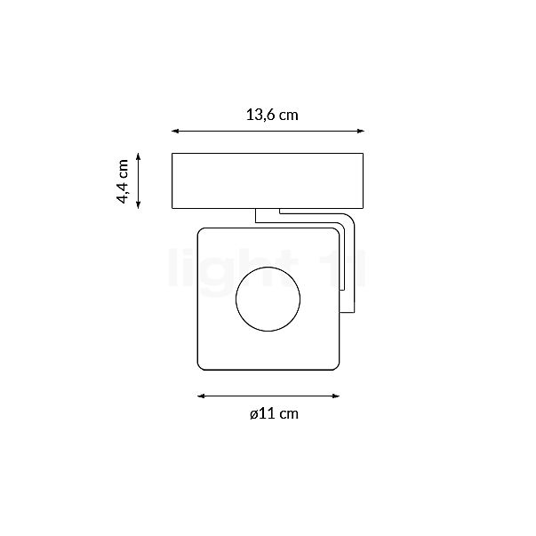 Grau Studio Aufbaustrahler LED satin/weiß - 2.700 K Skizze