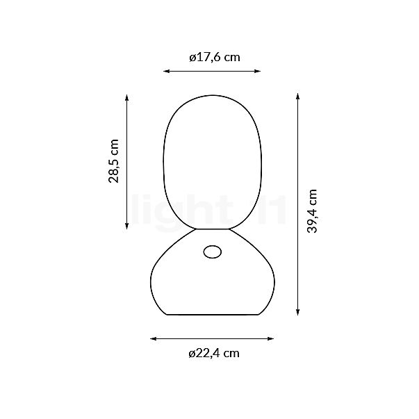 Grau Sun Home Lampada da tavolo LED cenere nero - vista in sezione