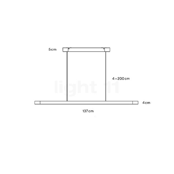 Grau Team Lampada a sospensione LED nero - altezza regolabile - vista in sezione