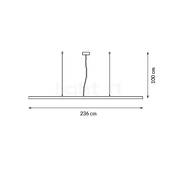 Grau Xt-a Hanglamp LED indirect satin/zwart - 236 cm schets