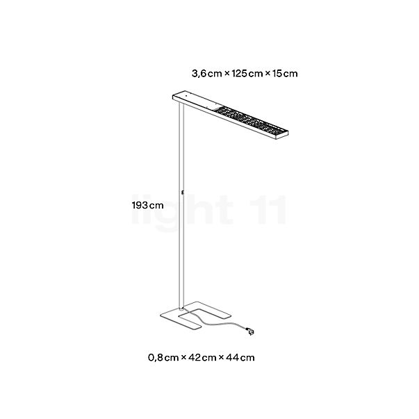 Grau Xt-a Plus Vloerlamp LED satin/zwart - 125 cm schets