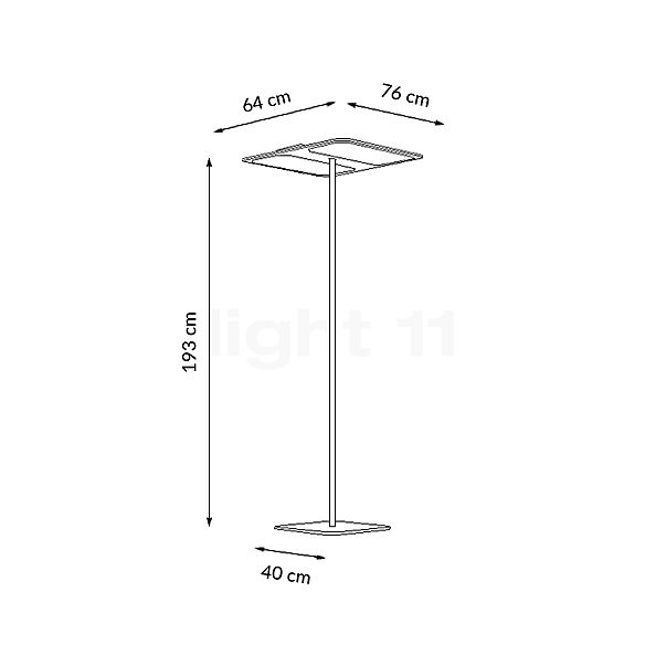 Grau Xt-s Center Lampadaire LED 2 foyers gris-marron - vue en coupe