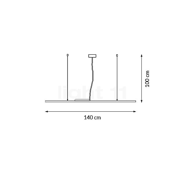 Grau Xt-s Hanglamp LED bruingrijs - 100 cm schets