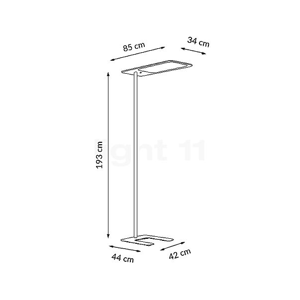 Grau Xt-s Lampada da terra LED grigio-marrone - vista in sezione