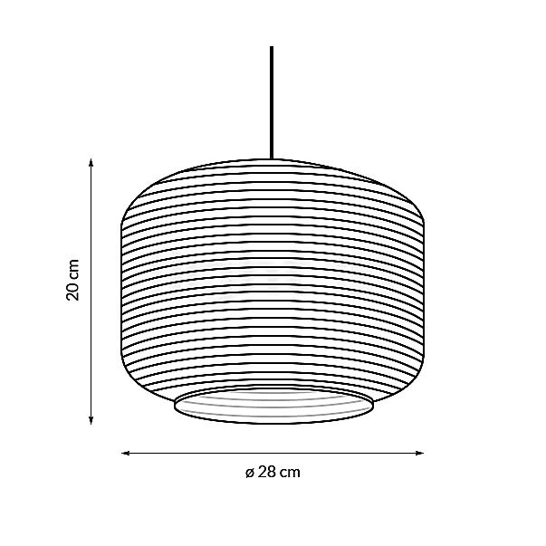 Graypants Scraplights Ausi, lámpara de suspensión rubio - ø28 cm - alzado con dimensiones