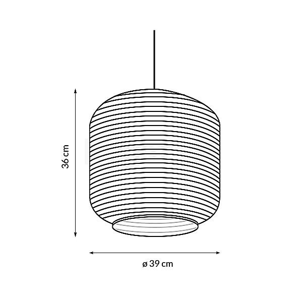 Graypants Scraplights Ausi, lámpara de suspensión rubio  - ø39 cm - alzado con dimensiones