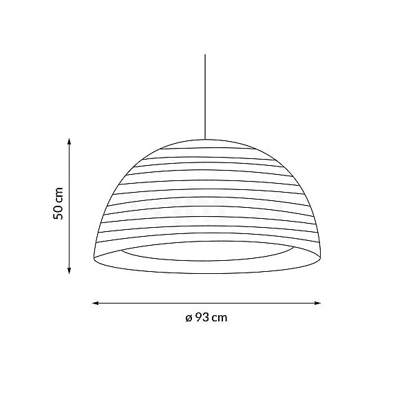 Graypants Scraplights Dome Suspension blanc - vue en coupe