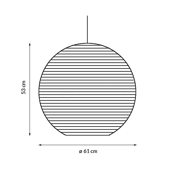 Graypants Scraplights Moon Lampada a sospensione naturale - ø61 cm - vista in sezione