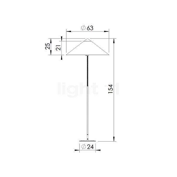 Gubi 9602 Floor Lamp rattan sketch