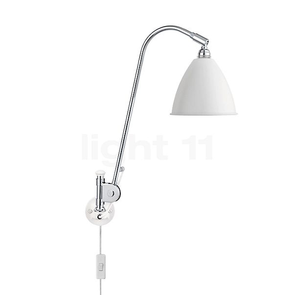 Gubi BL6, lámpara de pared cromo/blanco