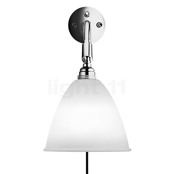 Gubi BL7, lámpara de pared cromo/porcelana