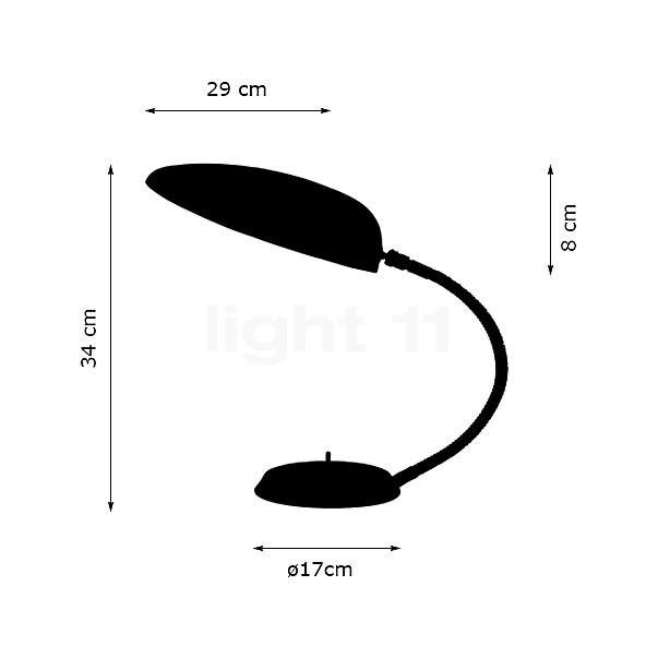 Gubi Cobra Lampe de table noir - vue en coupe