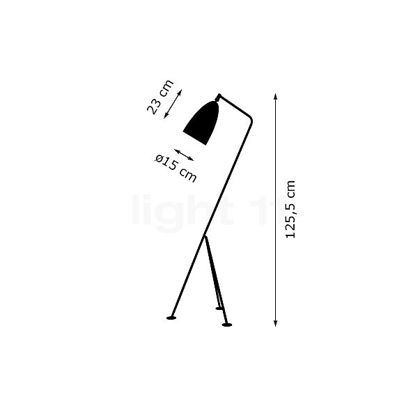 Gubi Gräshoppa Floor Lamp warm grey sketch