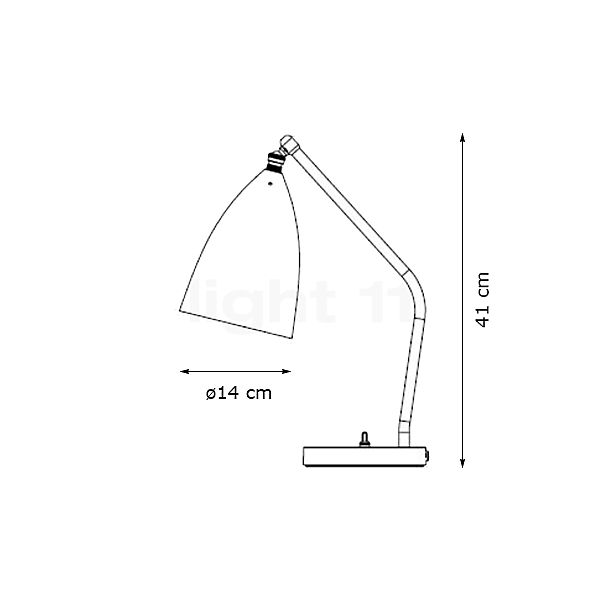 Gubi Gräshoppa Lampe de table noir - vue en coupe