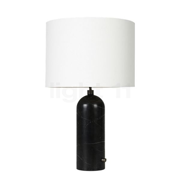 Gubi Gravity, lámpara de sobremesa pantalla blanco/pie mármol negro - 65 cm