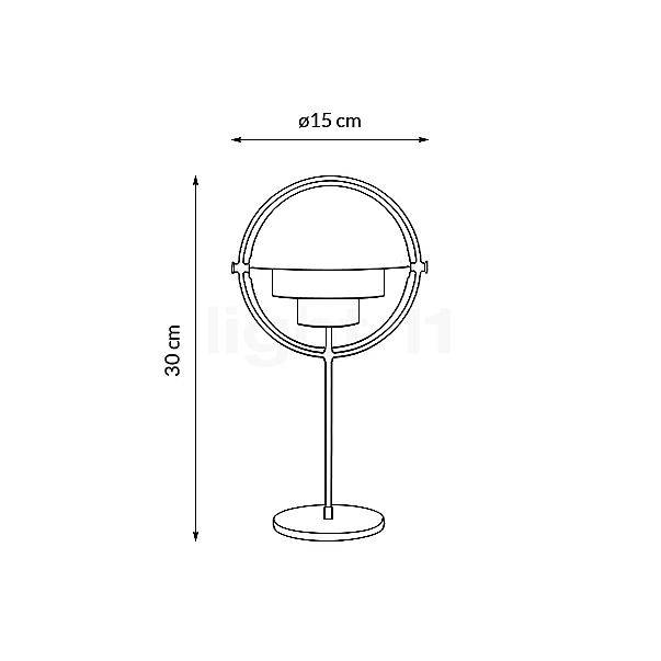 Gubi Multi-Lite Lampada ricaricabile cromo/bianco - vista in sezione