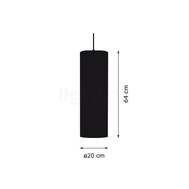 Gubi Pedrera ANA, lámpara de suspensión negro - alzado con dimensiones
