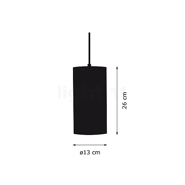 Gubi Pedrera H2O, lámpara de suspensión negro - alzado con dimensiones