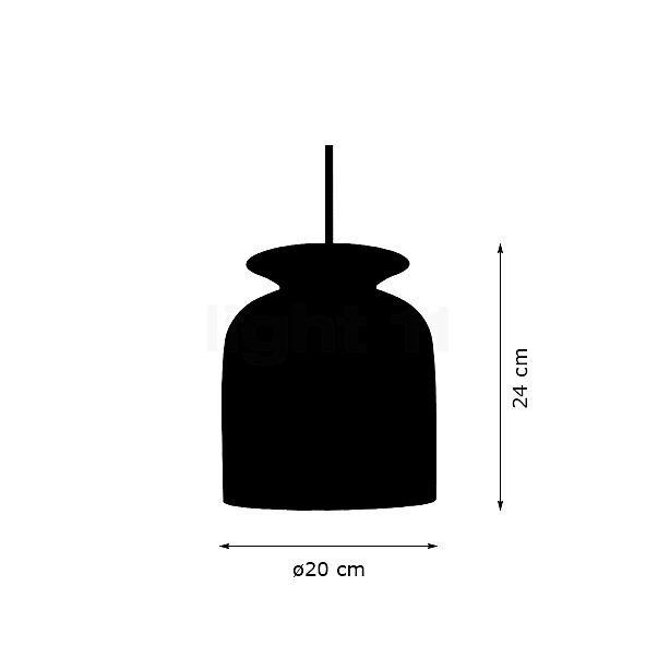 Gubi Ronde, lámpara de suspensión blanco - 20 cm - alzado con dimensiones