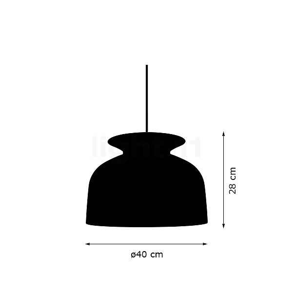 Gubi Ronde, lámpara de suspensión blanco - 40 cm - alzado con dimensiones
