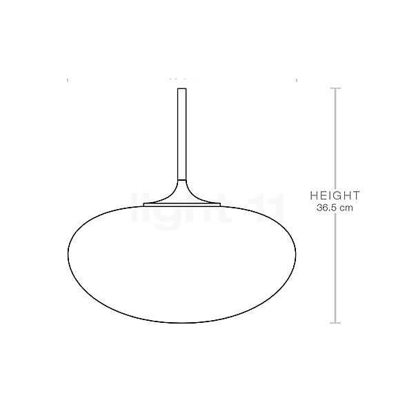 Gubi Stemlite, lámpara de suspensión satinado/gris - ø38 cm - alzado con dimensiones