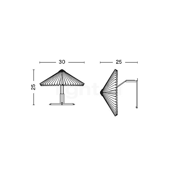 HAY Liberty Matin, lámpara de pared LED beis - ø30 cm - alzado con dimensiones