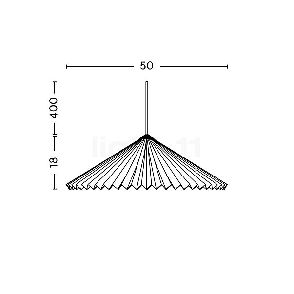 HAY Matin, lámpara de suspensión naranja - ø50 cm - alzado con dimensiones