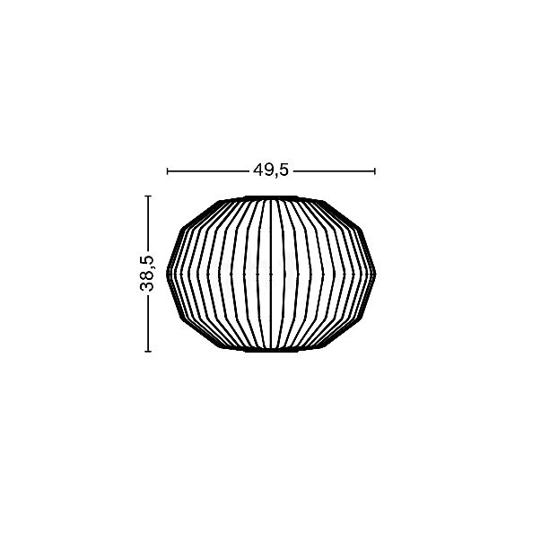 HAY Nelson Angled Sphere Bubble Hanglamp ø49,5 cm schets