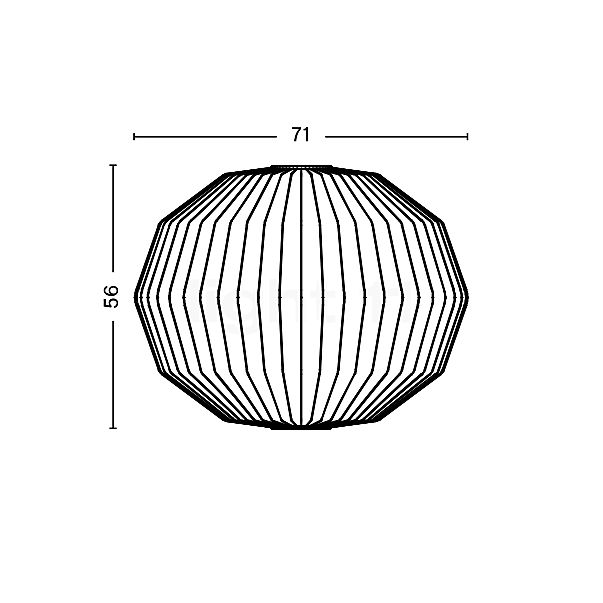 HAY Nelson Angled Sphere Bubble Pendelleuchte ø71 cm Skizze