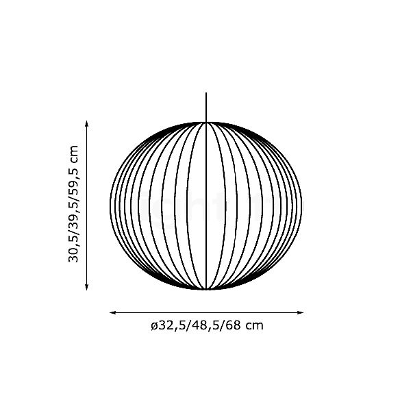 HAY Nelson Ball Bubble Lampada a sospensione ø48,5 cm - vista in sezione