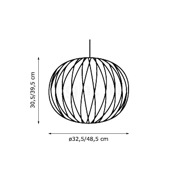 HAY Nelson Ball Crisscross Bubble Lampada a sospensione ø48,5 cm - vista in sezione