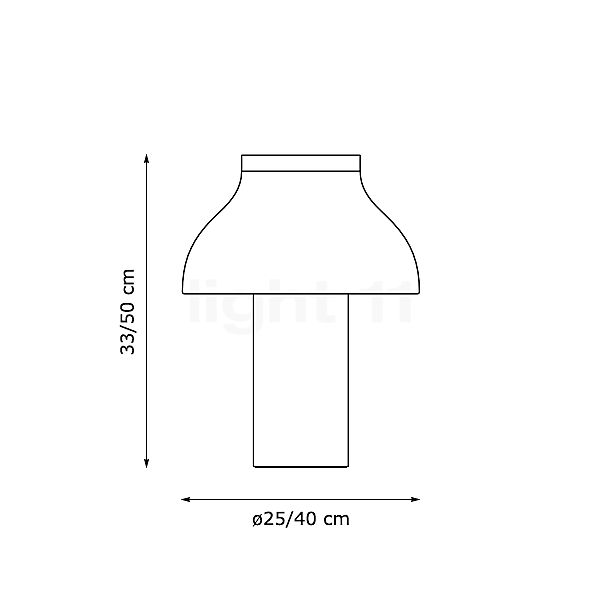 HAY PC Lampe de table aluminium, 50 cm - vue en coupe