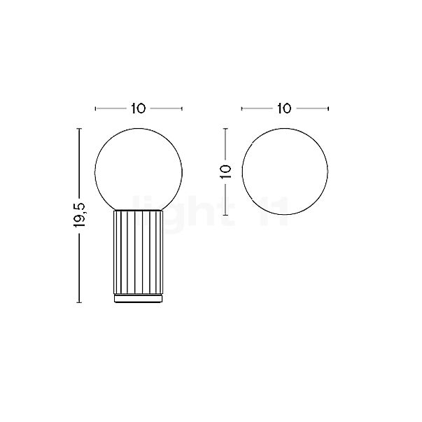 HAY Turn On Tafellamp LED aluminium schets