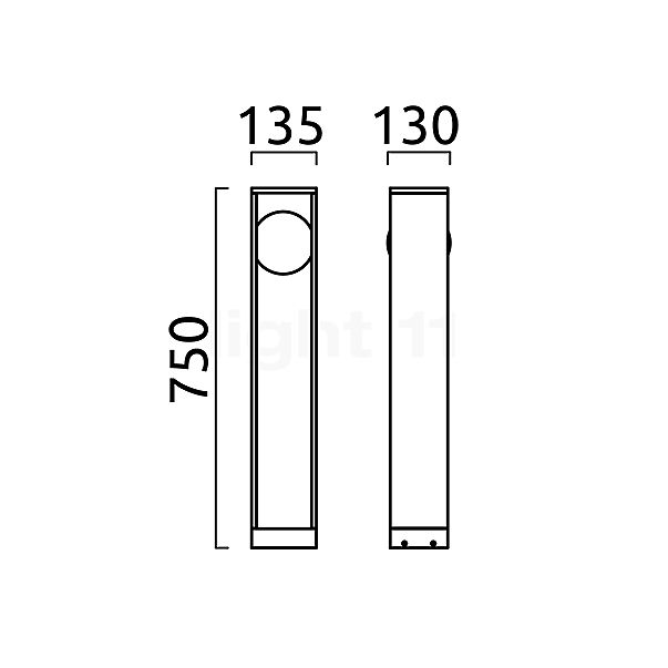 Helestra Day Bollard Light LED graphite sketch