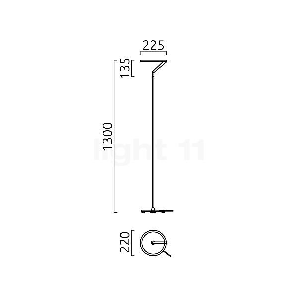 Helestra Elara Lampadaire LED noir - vue en coupe