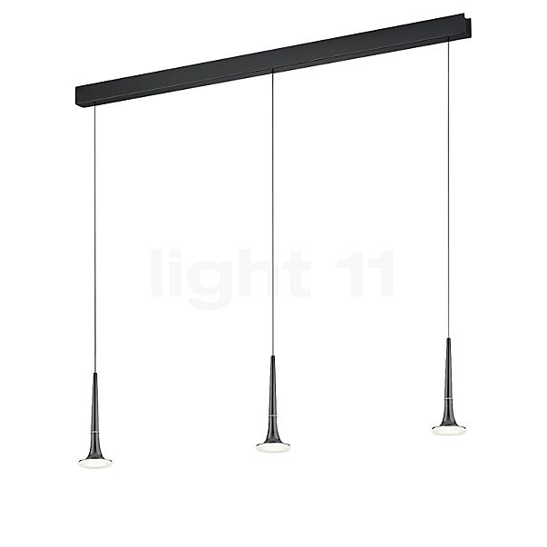 Helestra Flute Hanglamp LED 3-lichts zwartchroom
